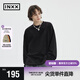 英克斯（inxx）APYD 潮牌春新品寬松休閑套頭圓領(lǐng)長(cháng)袖T恤情侶APE1010334 黑色 L