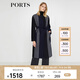 PORTS寶姿 秋冬新品女裝簡約撞色拼接毛呢大衣LV9C008DFF038 丈青 L (8)