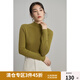 獨束大碼女裝【多色可機洗】發(fā)熱無縫一體羊毛打底衫女半高領(lǐng)羊毛衫 甜菜綠 L