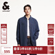 杰克·瓊斯（JACK&JONES）秋季潮百搭寬松翻領(lǐng)胸前貼袋紐扣門襟長(zhǎng)袖襯衫上衣男裝225162005 A12深牛仔藍(lán) 常規(guī) M