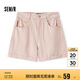 森馬（Semir）休閑褲女簡(jiǎn)約小心機直筒褲ins潮夏季小個(gè)子翻邊短褲101324125005