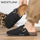 西遇（Westlink）厚底包頭半拖鞋男女外穿洞洞鞋復古勃肯拖百搭拖鞋 黑色 36 -37