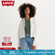 Levi's李維斯女士美式簡約休閑時尚短款白色印花連帽休閑拉鏈外套 白色 S