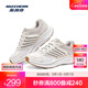 斯凱奇（Skechers）暮光鞋丨運(yùn)動跑鞋男女款高回彈輕質(zhì)吸震綁帶休閑鞋跑步鞋 女款-白色/灰褐色/WTP 38