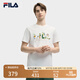 FILA 斐樂(lè)官方男裝針織短袖衫2025夏新款時(shí)尚休閑簡(jiǎn)約基礎(chǔ)圓領(lǐng)T恤 云菇白-WT XL 180/100A/XL