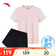 安踏速干套裝丨運動短袖短褲兩件套女夏季冰絲跑步吸濕透氣羽毛球服