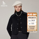 哈吉斯（HAZZYS）女裝素色通勤風(fēng)短款大衣ABSSH0BDX07 藏青色NV 160/84A38