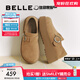 百麗（Belle）千層可頌質(zhì)感勃肯鞋女25秋新商場(chǎng)款厚底增高休閑單鞋E4S1DCM5預售 棕色 37 (235mm)