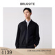 巴魯特（Brloote）【商場同款】男士夾克含羊毛翻領(lǐng)保暖外套時尚休閑針織類上衣男 黑色 2XL （185/104A）
