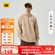 CAT卡特新品男士戶(hù)外休閑百搭寬松插肩袖連帽套頭衛衣輕戶(hù)外 卡其色 L