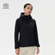 KOLON SPORT可隆軟殼衣防潑水防風(fēng)保暖透濕女士拉絨連帽軟殼夾克