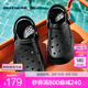 斯凱奇（Skechers）洞洞鞋女休閑外穿拖鞋戶外沙灘鞋透氣泡泡鞋鞋子輕質(zhì)軟彈 111514 111514-BBK 全黑色 37