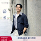 TOMMY HILFIGER【輕通勤】25春夏男裝防風防潑水休閑運動立領(lǐng)夾克外套39198 藏青色DW5 S （推薦：120-135斤）