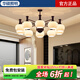 華碩照明法式中古風(fēng)客廳吊燈2025新款美式復(fù)古餐廳燈具侘寂風(fēng)投影大廳主燈 全光譜護(hù)眼10頭-三色調(diào)光