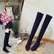 NAOISKEY?腦斯基長(cháng)筒靴秋冬過(guò)膝小辣椒彈力女靴子2025新款韓版粗跟高筒靴瘦瘦長(cháng)靴 黑色單里 40