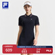 FILA 斐樂官方女裝連衣裙2025夏新款網球運動簡約基礎翻領修身連身裙 RD寶藍-NV L 170/88A/L