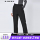 S.DEER【專享款】圣迪奧女簡約壓褶插袋黑色西裝褲闊腿九分褲S21360808 黑色/91 S 160