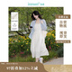 茵曼（INMAN）夏季提花肌理女裝純色吊帶連衣裙顯瘦百搭風中長裙子 田園杏 M