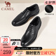 駱駝（CAMEL）皮鞋男士商務(wù)牛皮內(nèi)增高簡約舒適通勤系帶英倫風(fēng)正裝鞋 A032211370  黑色 42