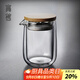 高茗雙層綠茶泡茶壺耐高溫一人用泡茶器2025新款辦公室專(zhuān)用防燙小茶壺 雙層泡茶壺 300ml