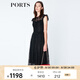 PORTS寶姿商場(chǎng)同款連衣裙 新品女裝優(yōu)雅蕾絲拼接修身連衣裙 黑色 M (6)