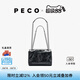 PECO946單肩真皮鏈條中號嬉皮包新款油蠟皮斜挎包送女友禮物七夕禮物 經典黑 頭層油蠟牛皮 現貨