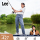 Lee【張凌赫代言】411舒適高腰小直腳藍(lán)色日常休閑女士牛仔褲潮流 淺藍(lán)色 28 (120-130斤)