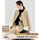 尚都比拉圓領(lǐng)小香風外套一步裙套裝女秋冬時尚氣質(zhì)兩件套 卡其色 L 