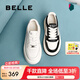 百麗（Belle）簡約休閑板鞋女2025春季新款屬實(shí)厚底鞋B2457AM5 黑白 36 (230mm)
