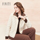 菲妮迪（FINITY）棉服棉襖2025年冬季新款簡(jiǎn)約氣質(zhì)翻領(lǐng)格紋保暖外套女 象牙白 L