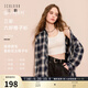 三彩2025冬季新款格紋襯衫翻領(lǐng)寬松襯衣磨毛休閑疊穿Z 深海藍(lán)格紋預(yù)售[付款20天內(nèi)]發(fā) S 155/80A