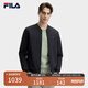 FILA 斐樂官方男裝梭織外套2025春新款時尚簡約休閑基礎(chǔ)棒球領(lǐng)夾克男 正黑色-BK XL 180/100A/XL
