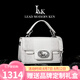 LMK真皮包包女2025新款單肩包女士斜挎輕奢手提小方包送女友生日禮物 喜馬拉雅白 送老婆女朋友媽媽情人節(jié)生日禮物