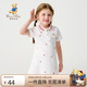 Classic Teddy精典泰迪女童連衣裙兒童短袖裙子中童裝polo裙夏A字版 白色  130 