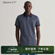 GANT【100%棉】GANT/甘特夏季新款男士休閑通勤撞色翻領(lǐng)短袖POLO衫潮 423波斯藍色 M