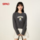 SPAO圓領(lǐng)雙面絨長(cháng)袖T恤男2025冬季保暖鎖溫5A抗菌打底衫SPCX25SG02XY 中灰#伍迪小白狗 S