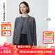 朗姿【時(shí)裝周同款 王楚然同款】純羊毛高級(jí)感氣質(zhì)冬新款毛針織衫 中灰色2開(kāi)衫 XL