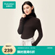 全棉時(shí)代毛衣女針織衫女士打底衫長(zhǎng)袖堆堆領(lǐng) 深木棕 155