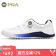 PGA 透氣型 高爾夫球鞋男士夏季比賽運動(dòng)男鞋 旋鈕扣鞋帶 防側滑鞋釘 301031-白藏青 43