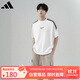 阿迪達斯 （adidas）男裝夏季舒適潮流時(shí)尚百搭圓領(lǐng)三條紋運動(dòng)休閑短袖 L碼