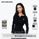 ANN ANDELMAN【田曦薇同款】修身長(cháng)袖T恤設計感堆褶針織不規則開(kāi)衫黑色XS