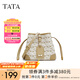 他她（TATA）復(fù)古老花水桶包女包包氣質(zhì)單肩包手提包春季新款X3383CX4 米杏/杏 F
