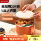 美廚（maxcook）304不銹鋼泡面碗 學(xué)生飯盒餐杯泡面杯1200ML 珊瑚紅MCFT0094