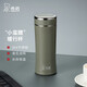 希諾（heenoor）保溫杯男女士不銹鋼真空杯子便攜商務(wù)泡茶水杯 灰綠色【XN-3001】400ML