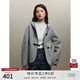 自巧（ZIQIAO）小個(gè)子全羊毛雙面呢連帽短款大衣女2023冬季新款寬松毛呢外套 水貂灰 S (3碼)
