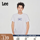 Lee25新品經典日常字母Logo印花摩登中性男女同款短袖T恤休閑潮流 白色2 S