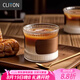 CLITON咖啡杯日式豎紋防燙玻璃杯子茶杯家用高顏值拿鐵濃縮杯玻璃水杯