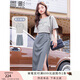 香影（xiangying）休閑套裝女夏季2025新款純棉t恤灰色半身裙兩件套一整套搭配 灰色 M