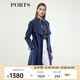 PORTS寶姿 春夏女裝新款時尚氣質(zhì)修身系帶長款風(fēng)衣ALM8T001LWP096 深海藍(lán) S (4)