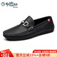 金利來(lái)男鞋新款商務(wù)休閑駕車(chē)鞋平底真皮豆豆鞋男透氣軟底皮鞋春季小碼 黑色 （單層） 42